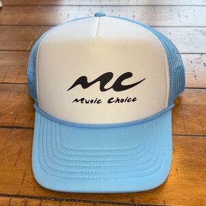Music Choice Blue and White Trucker Hat Cap